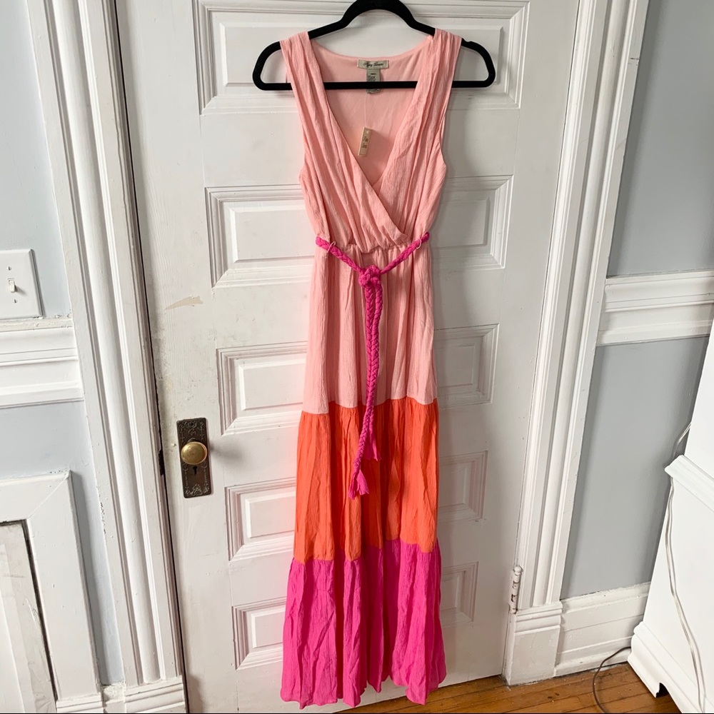 Flying Tomato Pink, Coral & Hot Pink Maxi Dress